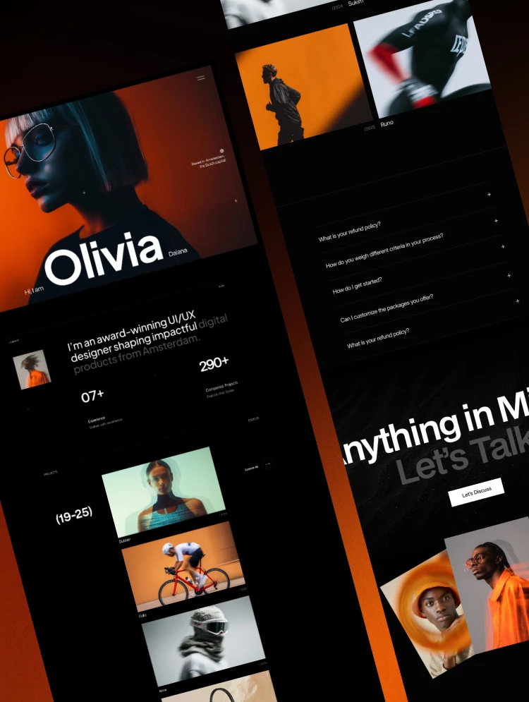 Modern UI UX designer portfolio website layout design