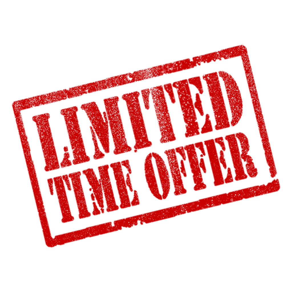 Red stencil with text Limited Time Offer on black background